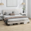 King Size Bed Frame with Upholstered Headboard, Modern Platform Bed Frame with Wood Slats, 1100 lbs Capacity, Cream
