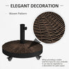 Base de parasol ronde en résine de 20,5 po pour patio, support de parasol de jardin déporté avec roues, noir