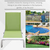 Outdoor Chaise Lounge Chair, Patio Aluminum Tanning Chair with 5-Level Adjustable Back, Portable Wheels, Breathable Mesh Fabric, for Pool, Deck, Garden