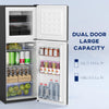 Double Door Mini Fridge with Freezer, 4.6 Cu.Ft Small Refrigerator with Thermostat, Shelves, Reversible Door, Black