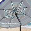 Beach Umbrella Adjustable Tilt Sunshade with Foldable Table Cup Holder 78