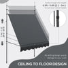 6.5' x 4' Manual Retractable Awning, Non-Screw Freestanding Patio Awning, UV Resistant, for Window or Door, Dark Grey