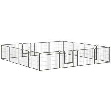 Heavy Duty Dog Playpen, 16 Panels Pet Playpen Dog Fence, Portable Puppy Exercise Pen, with 2 Doors Locking Latch, Outdoor or Indoor Use 23.5