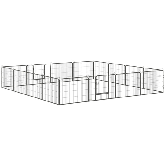Heavy Duty Dog Playpen, 16 Panels Pet Playpen Dog Fence, Portable Puppy Exercise Pen, with 2 Doors Locking Latch, Outdoor or Indoor Use 23.5
