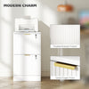 Lockable Filing Cabinet with 4 Fluted Drawers, File Cabinet with Adjustable Hanging Rails for A4 Letter Files, Black