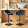 Bar Stools Set of 2, Swivel Counter Height Barstools with Back, Footrest, Armrests, Adjustable Height, Light Grey