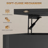 Modern Coffee Table, Lift Top Center Table with Fabric Drawers and Hidden Storage for Living Room, Distressed Black