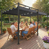 19' x 10' Pergola with Retractable Canopy, Patio Pergola with Sun Shade Shelter, UV50+, for Patio, Garden
