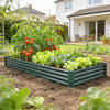 12 x 4 x 1ft Galvanized Raised Garden Bed, Reinforced Outdoor Planter Box with Open Bottom, Green