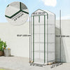 Mini Greenhouse with Screen Roof, Portable Small Greenhouse with Roll-Up Zipper Door, 27.6