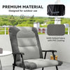 Folding Rocking Chair Set of 2 Padded Rockers with Armrest, Light Grey