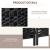 6ft Folding Room Divider, 6 Panel Wall Partition with Wooden Frame for Bedroom, Home Office, Black