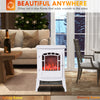 Electric Fireplace Heater, Freestanding Fireplace Stove with Realistic Flame Effect Overheat Protection 750W/1500W White