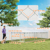 19.7' x 7.5' x 4.9' Outdoor Dog Kennel Heavy Duty Galvanized Steel Chain Link with UV-resistant Roof, Silver