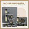 46Inch Scratching Cat Tree, Multi Level Cat Tower for Large Cats Adult with Toys and Condo, Grey