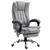 Office Chair 6-point Vibration Massage Chair Micro Fiber Recliner with Retractable Footrest Black