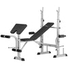 Soozier Bench Press Set Adjustable Weight Bench with Squat Rack, Preacher Curl Pad, Leg Developer and Weight Storage