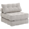 3-in-1 Folding Sofa Bed, Convertible Sleeper Chair Bed with Thick Cushion, Pillows, Beige Grey