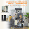 52 Inch Cat Tree with Scratching Posts, Cat Bed, Condo, Grooming Brush, Jumping Platforms, Toy Balls, Anti-tip Kit