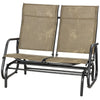 Outdoor Glider Bench, Patio Glider for 2 Persons, Brown
