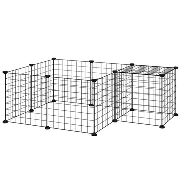 Pet Playpen, DIY Cage House for Small Animals, Guinea Pigs, Hedgehogs, Black