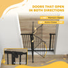 Extra Tall Dog Gate with Door, Pressure Fit, Auto Close, Double Locking for Doorways Hallways Stairs, 29