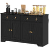 Kitchen Sideboard Cabinet with 2 Drawers, 4 Barn Doors and 2 Adjustable Shelves, Buffet Table for Living Room