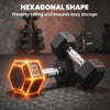 Soozier Hex Dumbbell Weight Set with Vertical Rack, 150lbs Rubber-Coated Dumbbells with Non-Slip Handles
