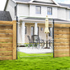 Garden Gate Chain Link Fence Gate, Galvanized Steel Garden Door for Yard Entrance Way, 70.9 x 70.9 in., Silver