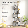 Modern Bookcase 5-Tier Display Shelf Storage Shelf Room Divider Living Room Home Office Furniture, Black