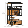 4-Floor Wood Outdoor Cat House Catio for Cats with Condo, Fun Entrances, Perch
