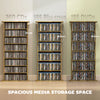 8-Tier DVD Shelf with 6 Adjustable Shelves, Slim CD Shelf, Holds 360 CDs, 185 DVDs or 185 Blu-rays, Rustic Brown