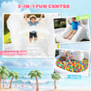 Qaba Inflatable Bouncy Castle for Kids, 3-in-1 White Bounce House with Slide, Ball Pit and 370W Blower, White