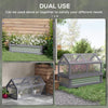 Raised Garden Flower Bed Kit with Greenhouse, Wooden Cold Frame Planter with Open Roofs, 48