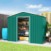 8' x 6' Outdoor Storage Shed, Metal Garden Tool Storage House with Lockable Sliding Doors and Vents for Backyard Patio Lawn, Green