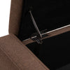 Storage Ottoman Bench, Linen Upholstered Bench with Tufted Design, Brown