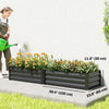 Set of 2 Galvanized Raised Beds for Garden, Outdoor Planter Box for Flowers, Herbs and Vegetables, Black