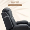 Swivel Massage Recliner Chair Rocker, Overstuffed Manual Reclining Sofa, PU Leather Rocking Chair with Side Pockets, Cup Holders, for Living Room, Nursery, Black
