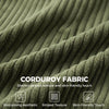 3 Seater Sofa with Wide Seat, Corduroy Couch with Deep Seat, Spring Cushion, Green
