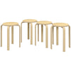 Round Stackable Chairs Set of 4, 18-Inch Backless Stacking Stools for Kitchen, Dining Room, Office, Outdoors