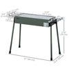 Portable BBQ Grill, Charcoal Grill with Side Seasoning Baskets, Hooks and Nets for Outdoor, Picnic, Camping, Dark Green