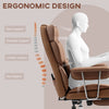 400LBS Massage Office Chair, Executive Office Chair with 6-Point Vibration, Footrest and Lumbar Support, Brown