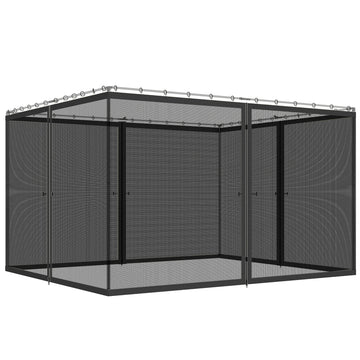 Replacement Mosquito Netting for Gazebo 10' x 13' Black Screen Walls for Canopy with Zippers, Black