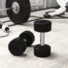 Soozier 2 x 20lbs Dumbbells Set with Non-Slip Grip, Rubber Covered Weights for Men Women Home Gym Workout