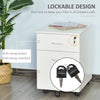 2 Drawer File Cabinet with Lock and Keys, Mobile Vertical Filing Cabinet with Wheels and Drawers, Home Office Cabinet, White
