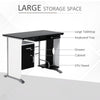 Computer Desk Table Home Office Furniture with Keyboard Tray and CPU Stand, Black and White