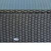 Rattan Coffee Table, Patio Side Table, Hand-woven Wicker Furniture with Tempered Glass Top Outdoor Garden Patio, Black