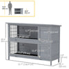 2 Tier Wooden Rabbit Hutch Bunny Pet House Wooden Coop Run, Grey