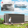 11' x 9' Steel Garden Storage Shed, Outdoor Metal Tool House with Double Sliding Doors & 2 Air Vents