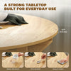 Extendable Dining Table, Round to Oval Convertible Kitchen Table with Storage Shelf for Dining Room, Natural
